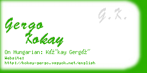 gergo kokay business card